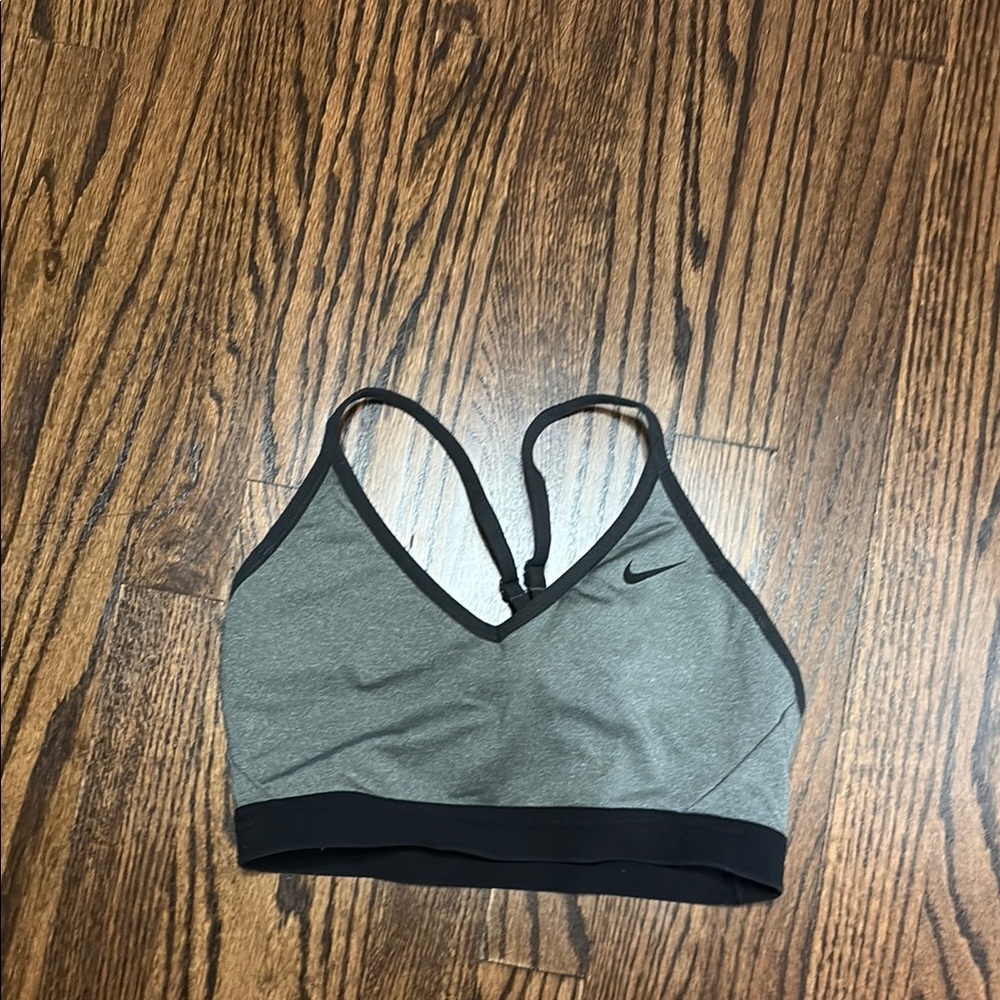 Nike Gray and Black Sports Bra Moisture-Wicking Racerback